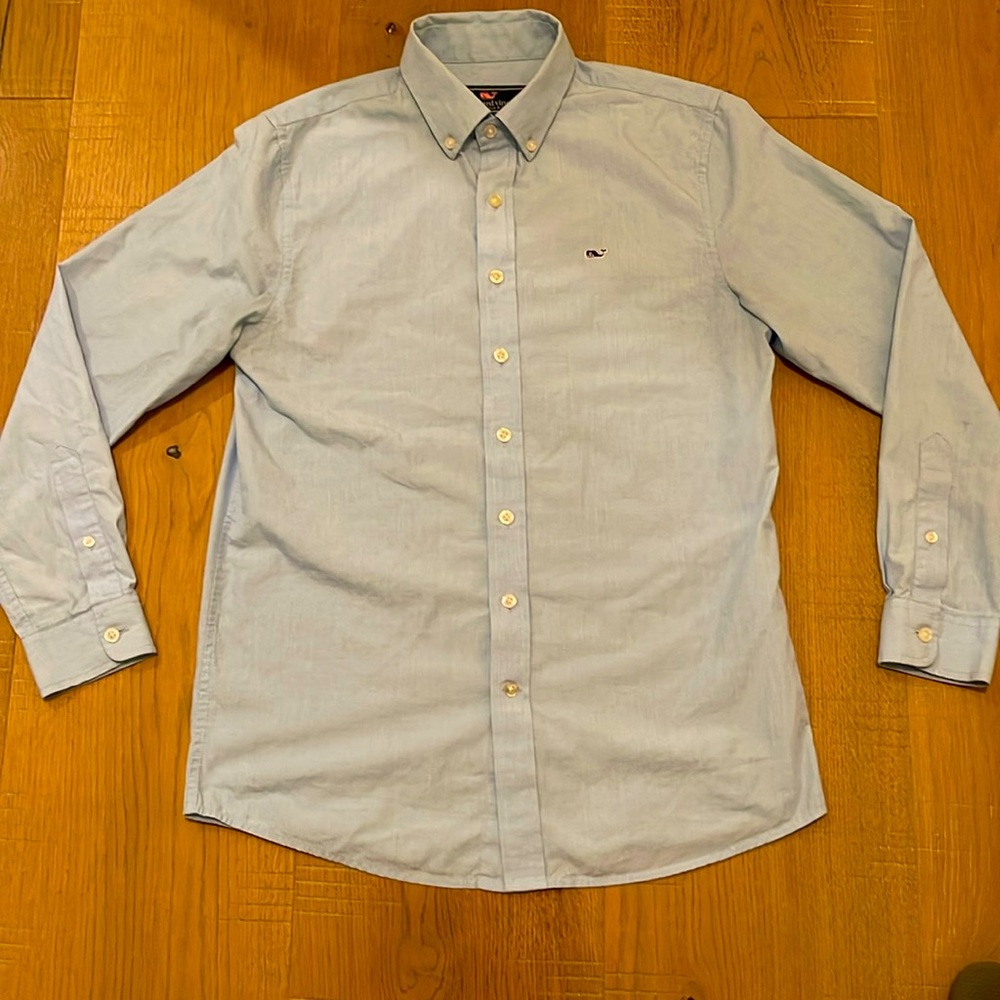 Vineyard Vines Whale Shirt Boy Size L 100% Cotton Button Down Shirt